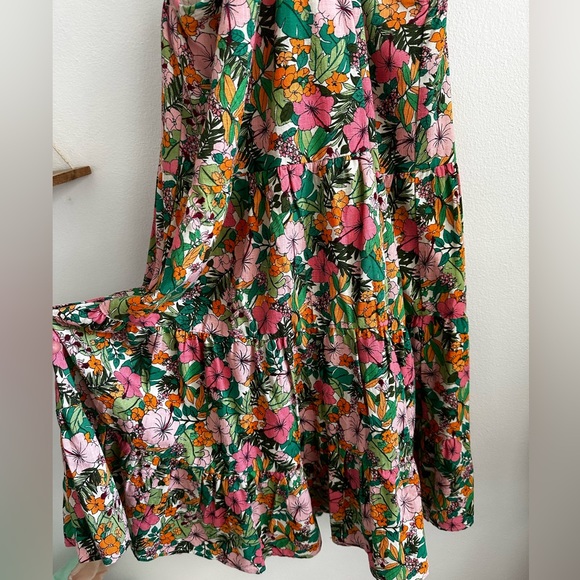 NWT boho cotton tropical floral cotton dress - Picture 7 of 8